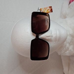 Brand New *Womens stylist oversize square shade sunglasses brown/gold frame